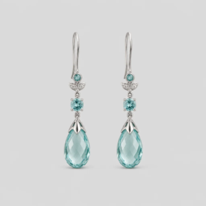 Geometric Mesh Silver Earrings